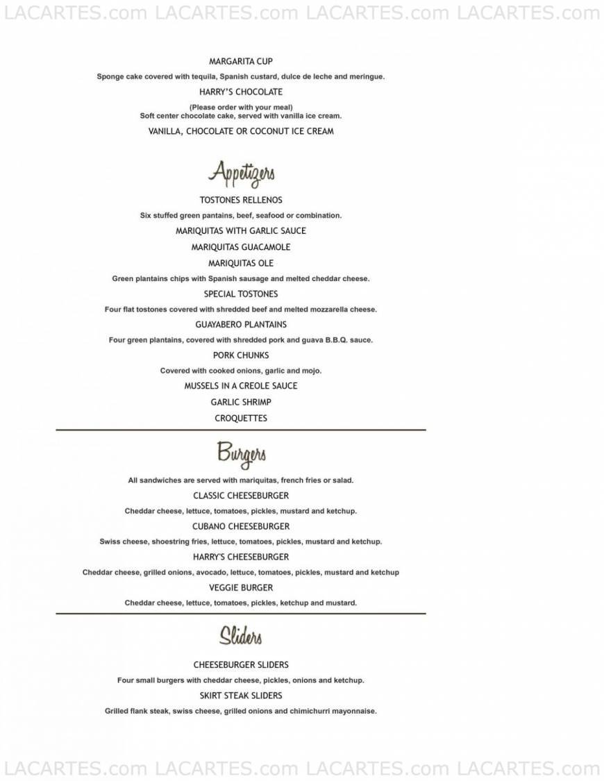  Pricelists of Havana Harry's Restaurant - Kendall, FL 9525 N Kendall Dr - Photo 10 of 13