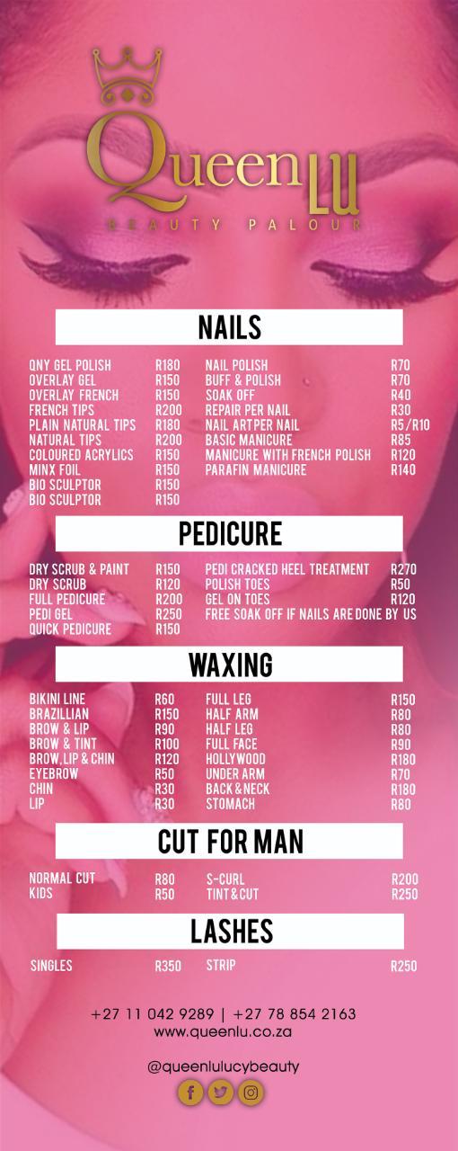  Pricelists of QueenLu Beauty Parlour Shop 11  Valley View Centre - Photo 1 of 1