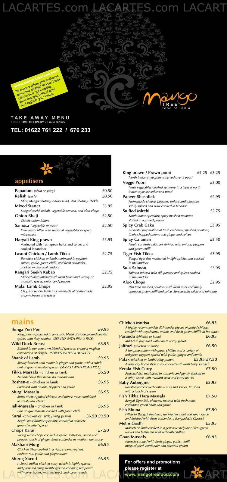  Pricelists of Mango Tree Restaurant 57 Sandling Road   - Photo 1 of 2