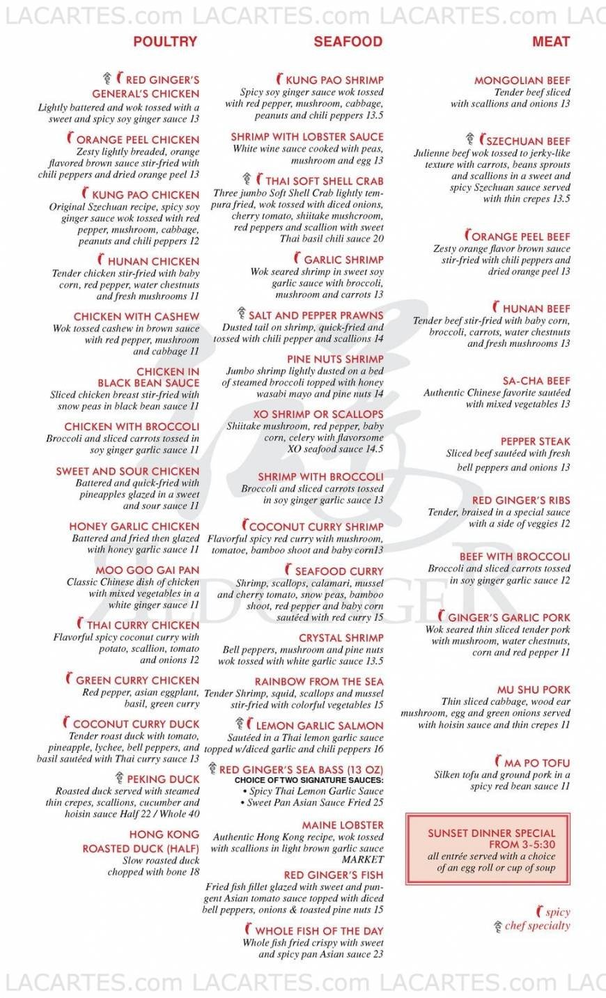 Pricelists of Red Ginger Asian Bistro - FL 9710 W Sample Rd - Photo 2 of 6