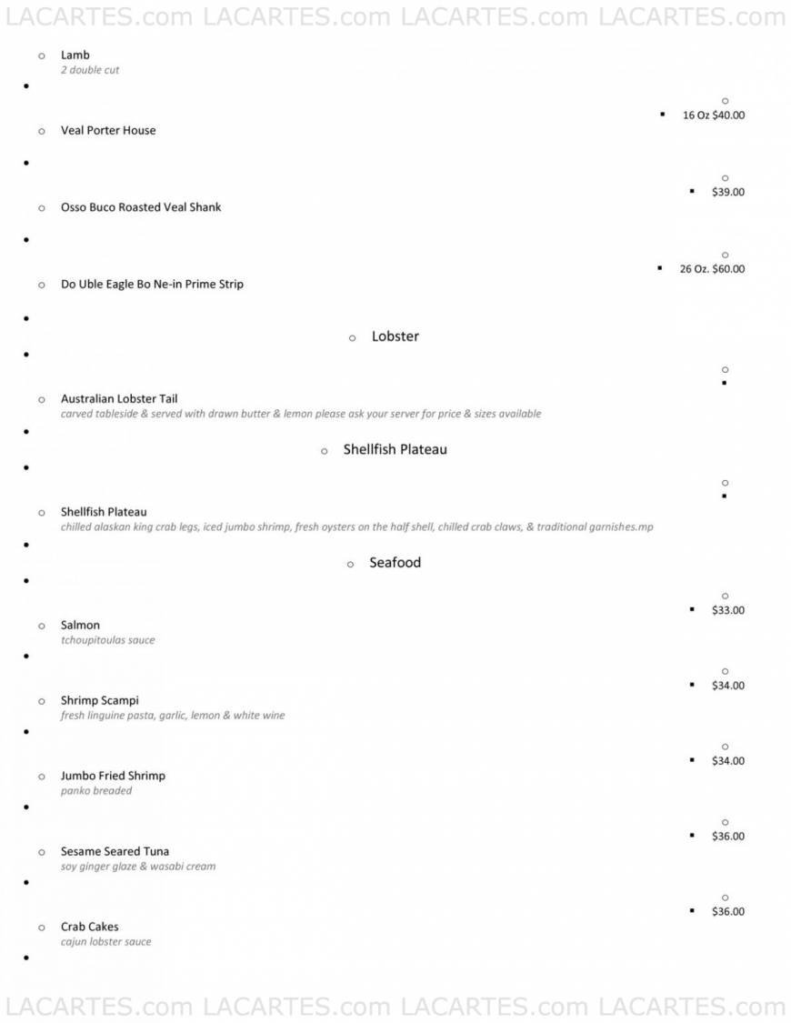  Pricelists of Del Frisco's Double Eagle Steakhouse Las Vegas 3925 Paradise Road - Photo 3 of 10