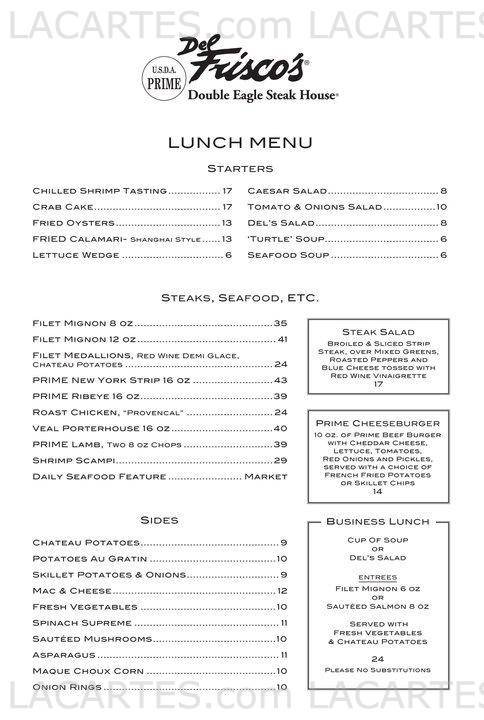  Pricelists of Del Frisco's Double Eagle Steakhouse Las Vegas 3925 Paradise Road - Photo 8 of 10