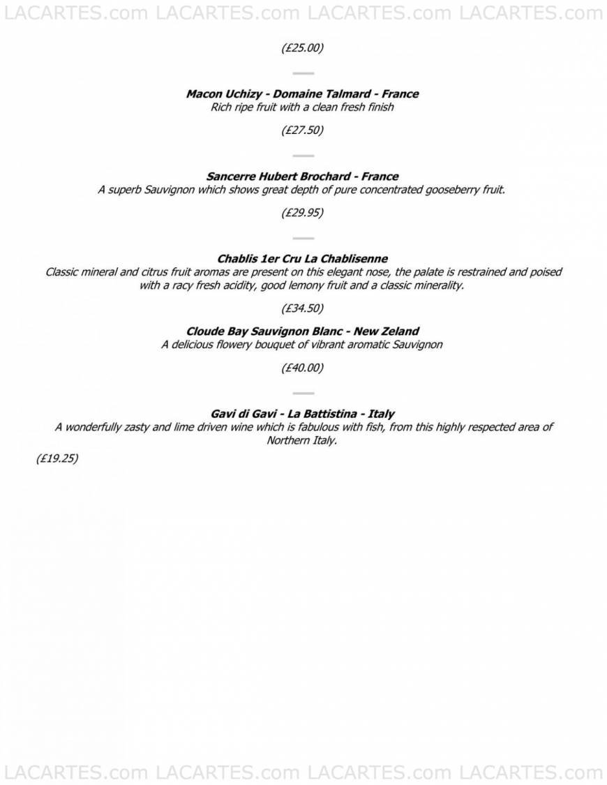  Pricelists of Septembers Champagne Bar and Restaurant 17 Queen Street - Photo 7 of 7