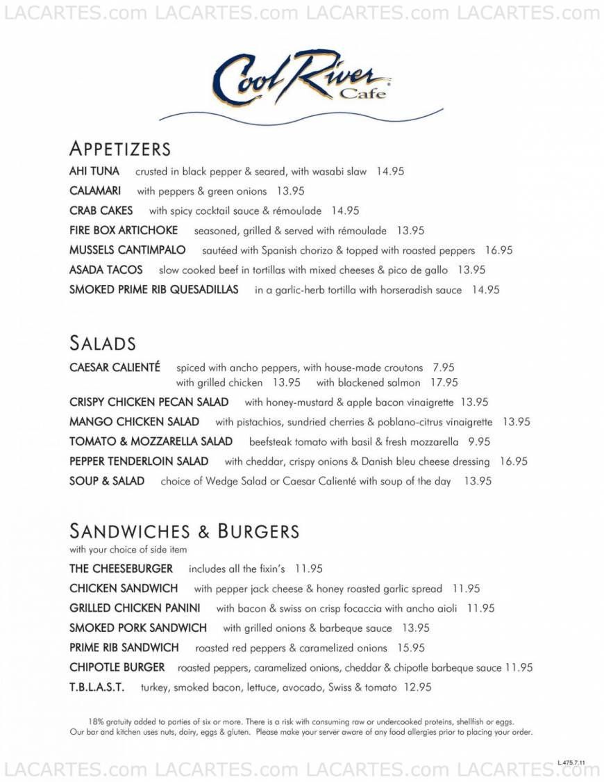  Pricelists of Cool River Cafe Dallas 1045 Hidden Ridge - Photo 4 of 7