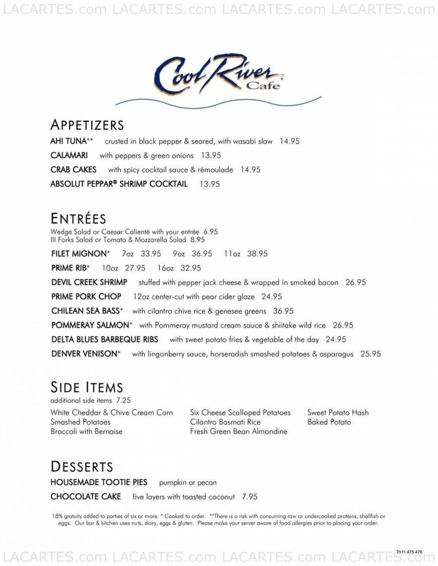 Pricelists of Cool River Cafe Dallas 1045 Hidden Ridge - Photo 6 of 7