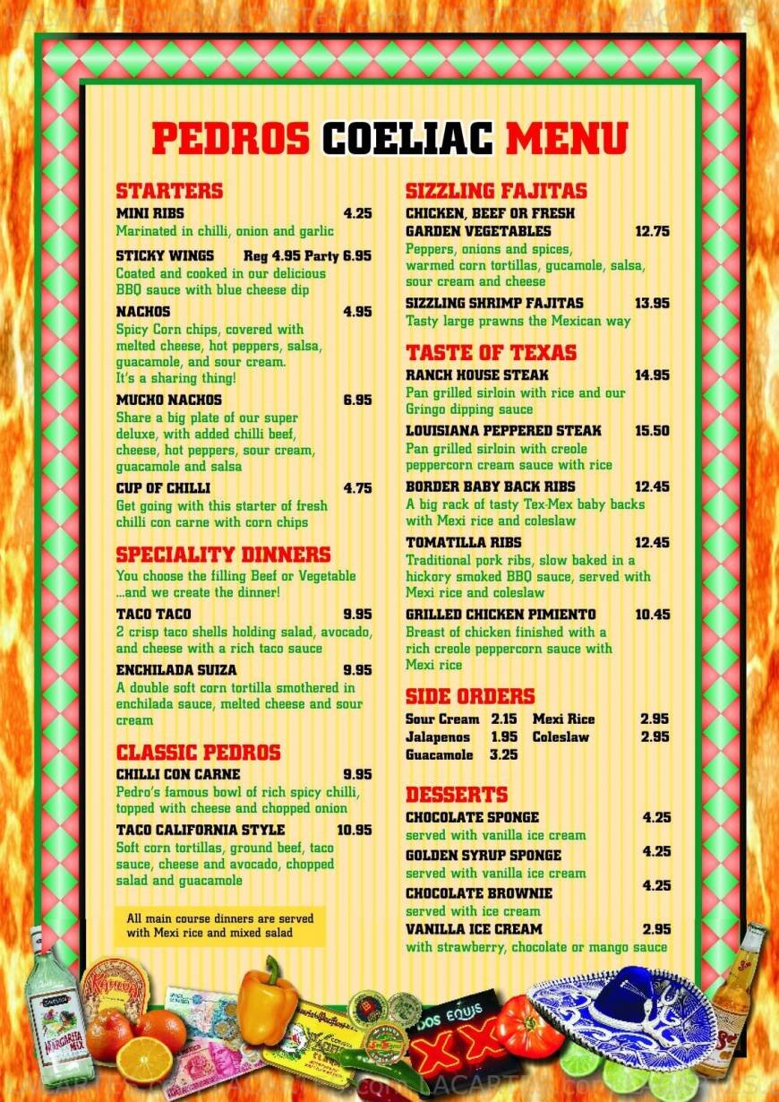  Pricelists of Pedro's Mexican Cantina Chapelfield Gardens    - Photo 5 of 9