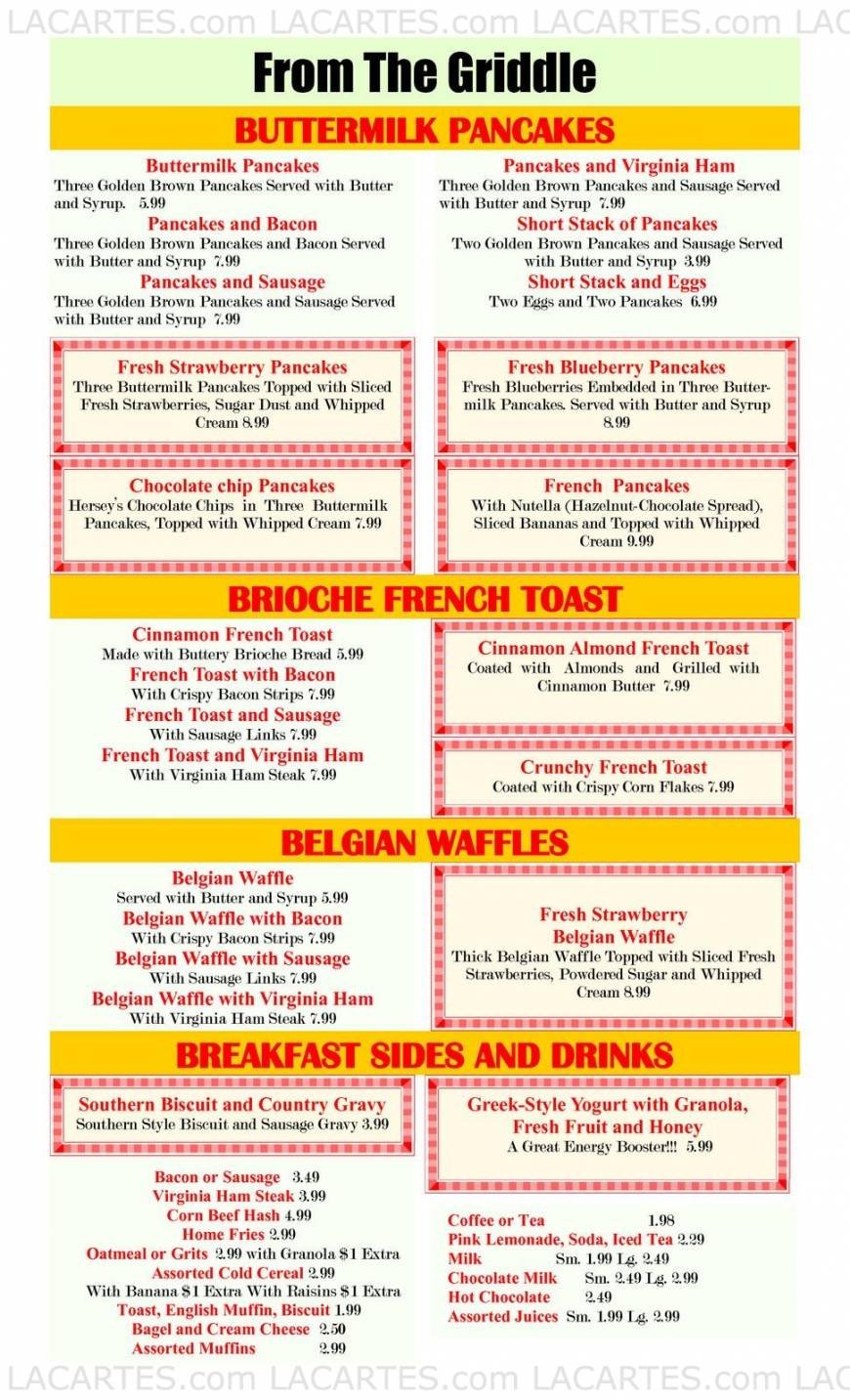 Pricelists of Flashback Diner & Coffeehouse - Davie, FL 4125 SW 64th Ave - Photo 3 of 12