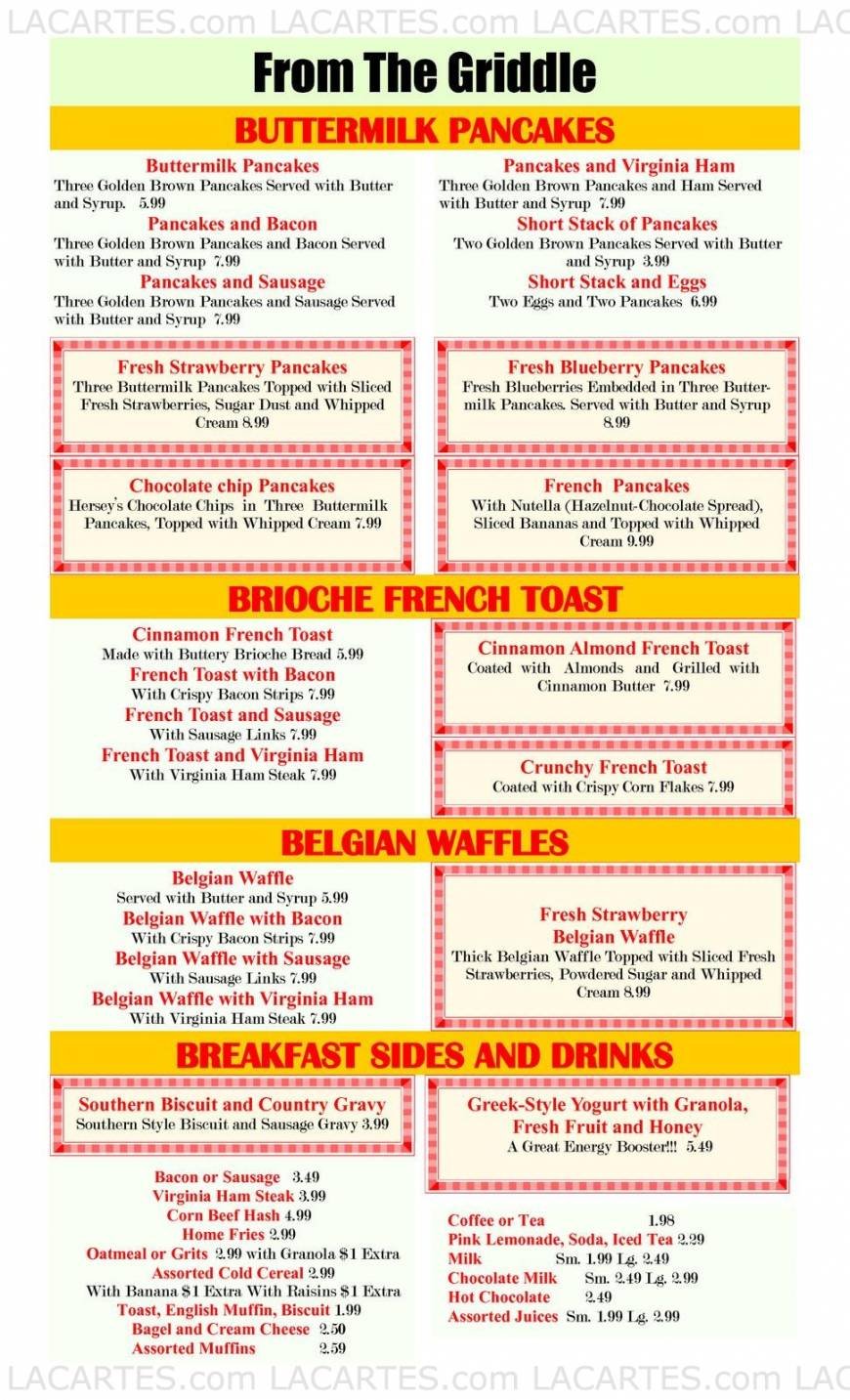  Pricelists of Flashback Diner & Coffeehouse - Davie, FL 4125 SW 64th Ave - Photo 4 of 12