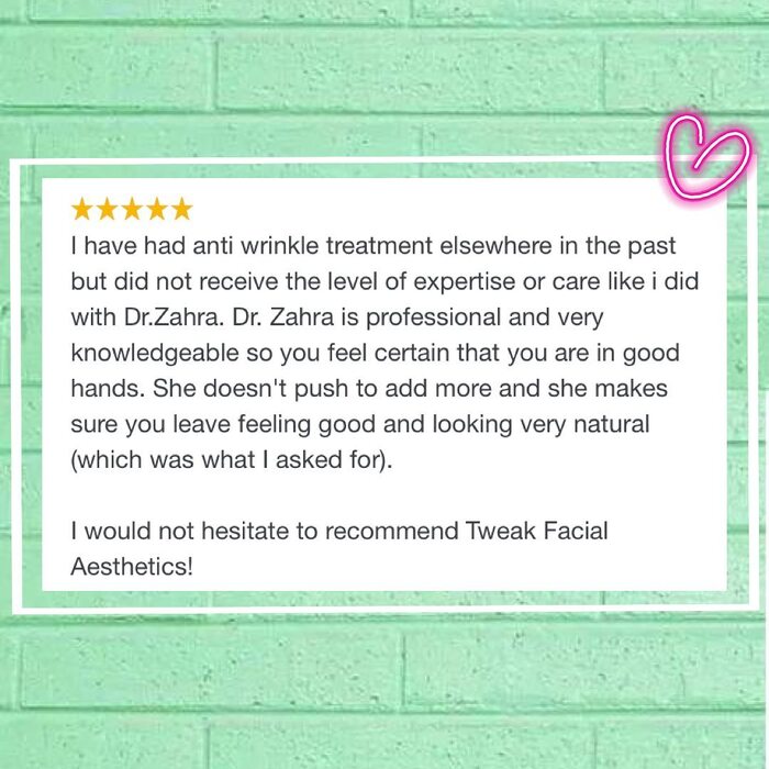  Testimonials of TWEAK Facial Aesthetics 10 Harley Street - Photo 1 of 4