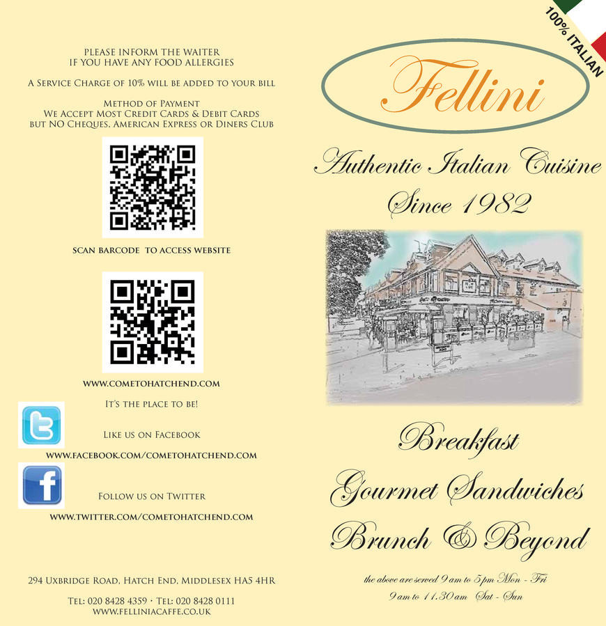  Pricelists of Fellini Restaurant 294 Uxbridge Road - Photo 17 of 23