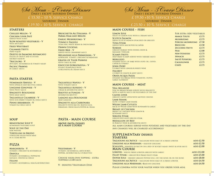  Pricelists of Fellini Restaurant 294 Uxbridge Road - Photo 21 of 23