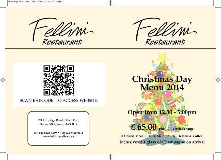  Pricelists of Fellini Restaurant 294 Uxbridge Road - Photo 5 of 23
