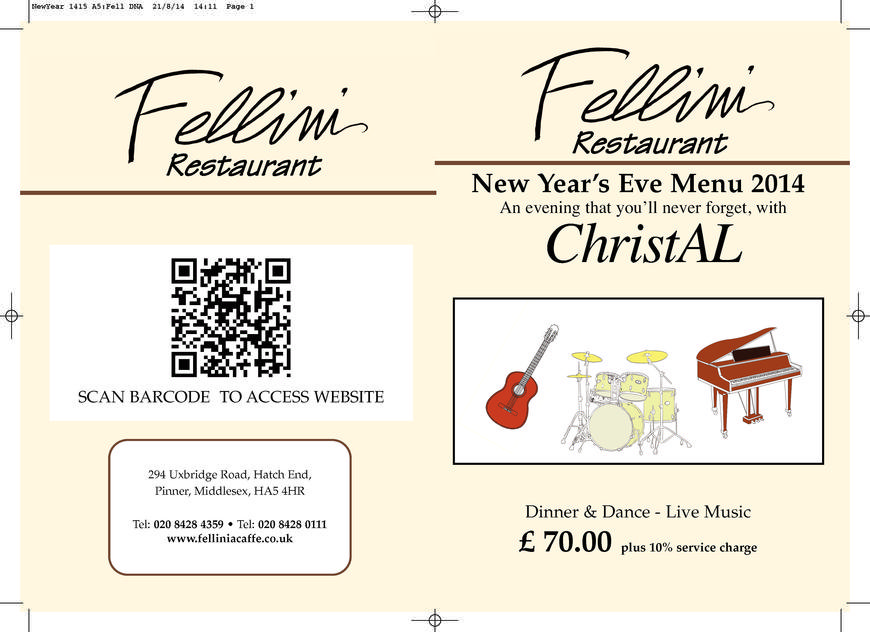  Pricelists of Fellini Restaurant 294 Uxbridge Road - Photo 3 of 23