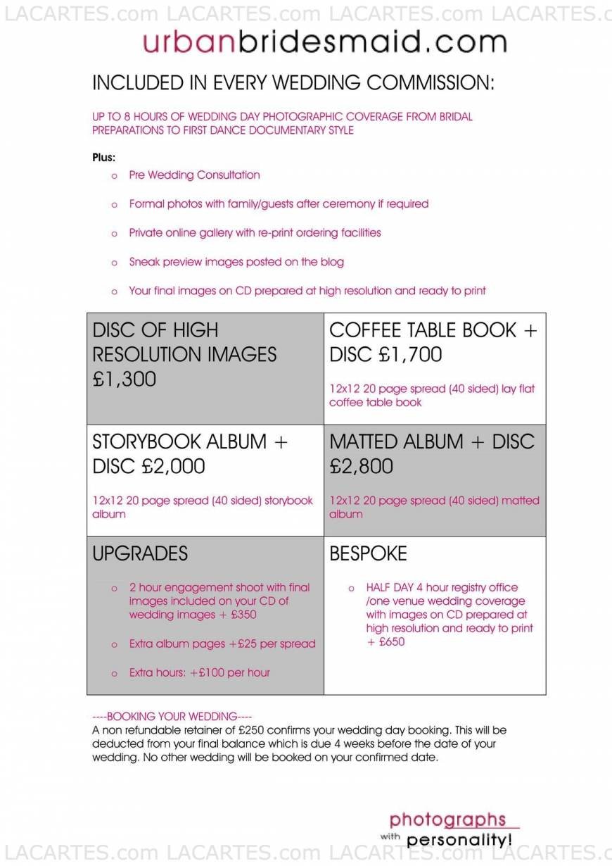  Pricelists of Urban Bridesmaid Photography Redbourne Drive - Photo 1 of 2