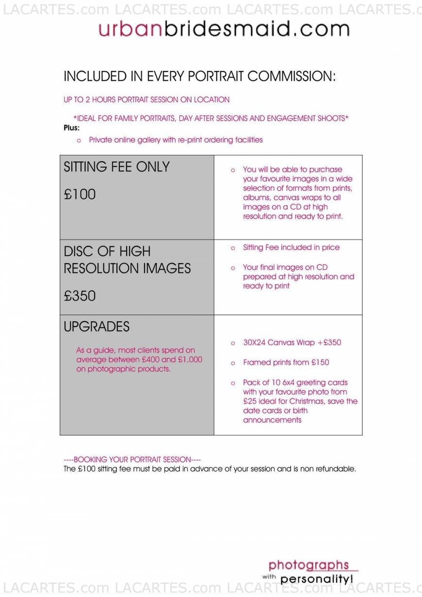  Pricelists of Urban Bridesmaid Photography Redbourne Drive - Photo 2 of 2