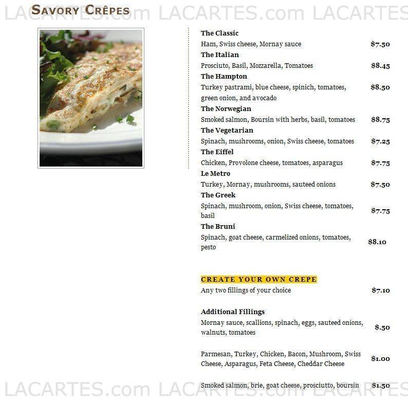  Pricelists of Le Cafe Crepe of Austin 200 San Jacinto Boulevard - Photo 2 of 8