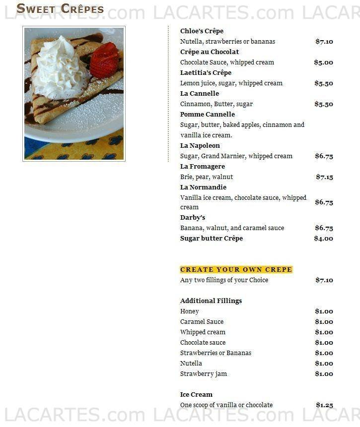 Pricelists of Le Cafe Crepe of Austin 200 San Jacinto Boulevard - Photo 3 of 8