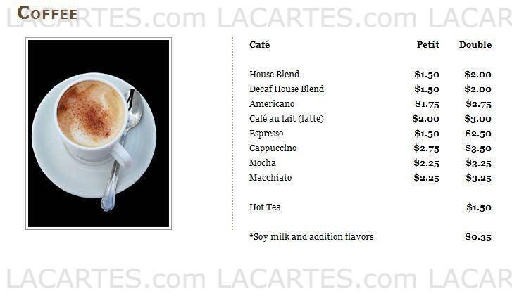  Pricelists of Le Cafe Crepe of Austin 200 San Jacinto Boulevard - Photo 5 of 8