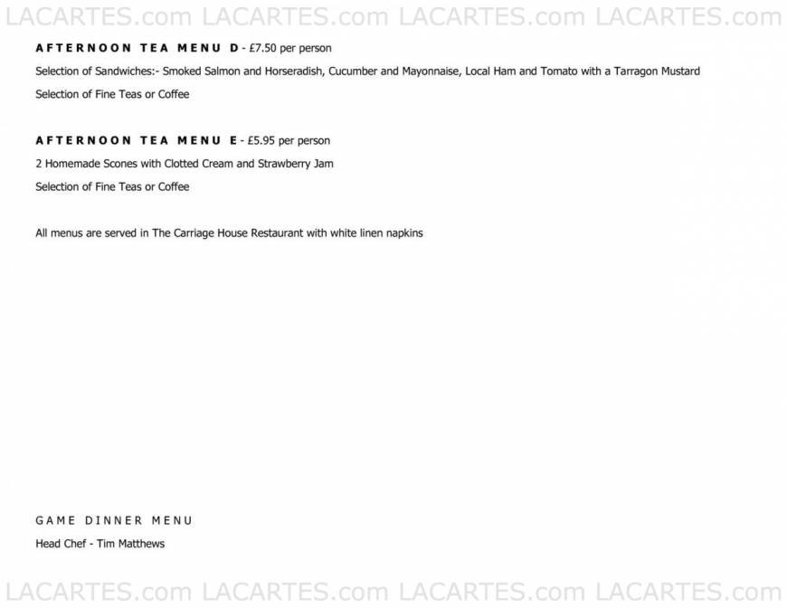  Pricelists of The Carriage House Restaurant Middle Claydon - Photo 12 of 14