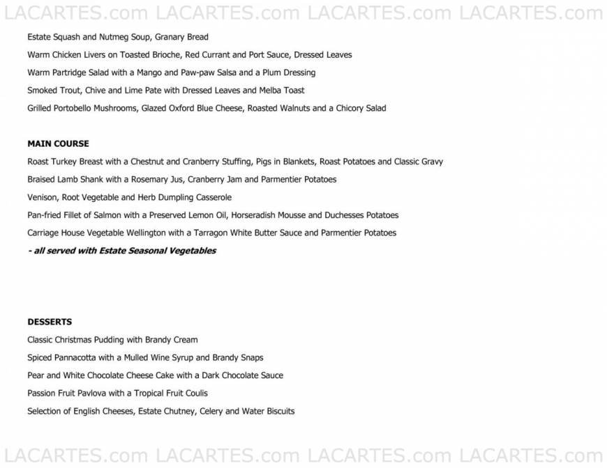  Pricelists of The Carriage House Restaurant Middle Claydon - Photo 14 of 14