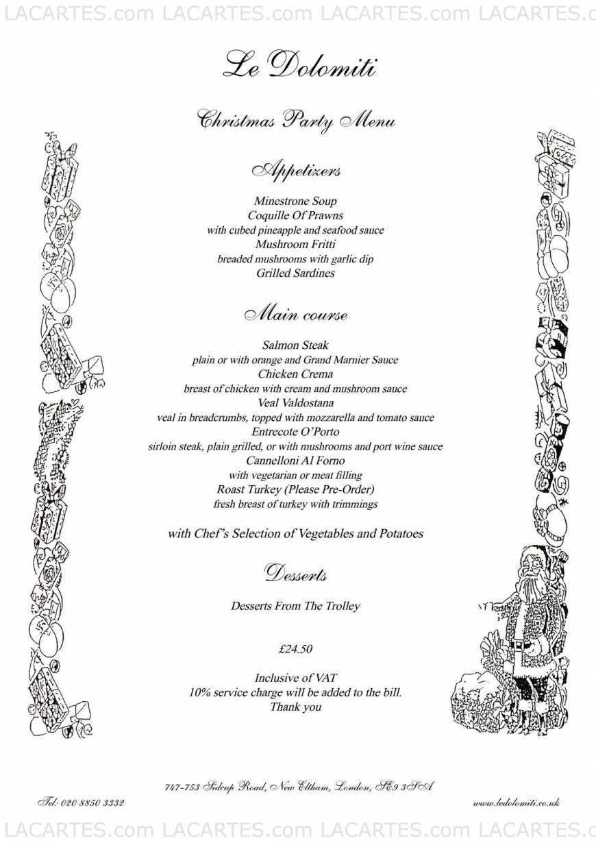  Pricelists of Le Dolomiti Restaurant 747-753 Sidcup Road, (Fiveways on the A20), New Eltham - Photo 12 of 13