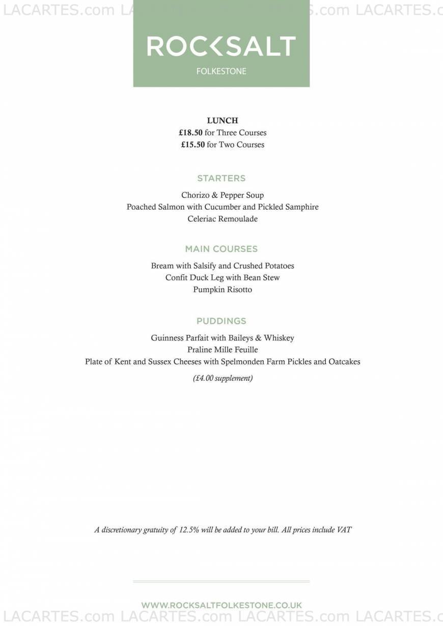 Pricelists of Rocksalt Restaurant 4-5 Fishmarket - Photo 10 of 18