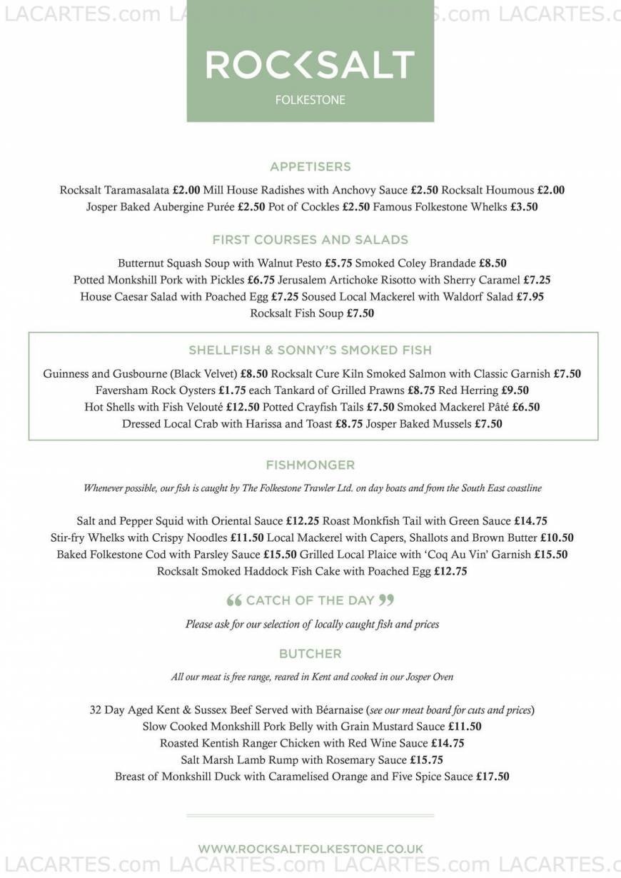  Pricelists of Rocksalt Restaurant 4-5 Fishmarket - Photo 18 of 18