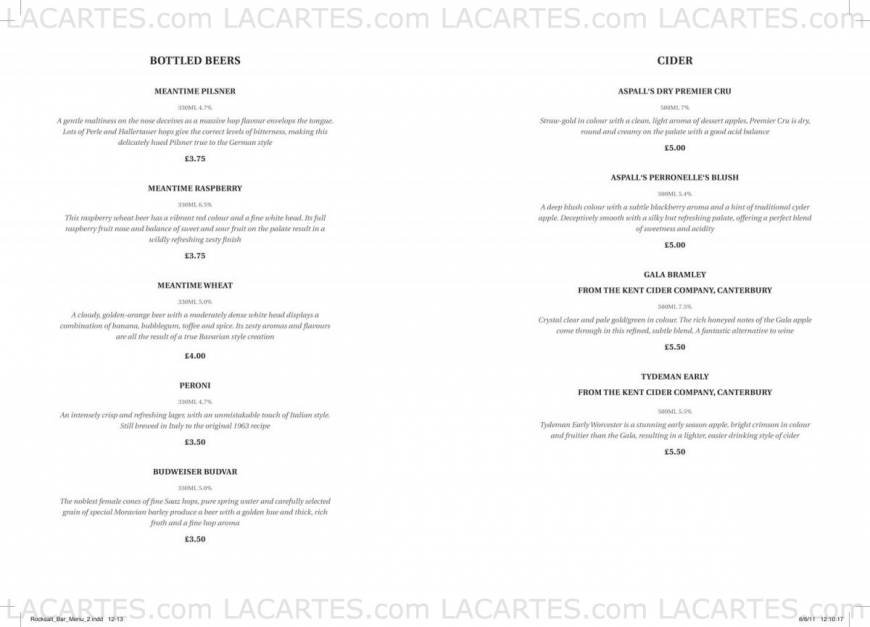  Pricelists of Rocksalt Restaurant 4-5 Fishmarket - Photo 1 of 18