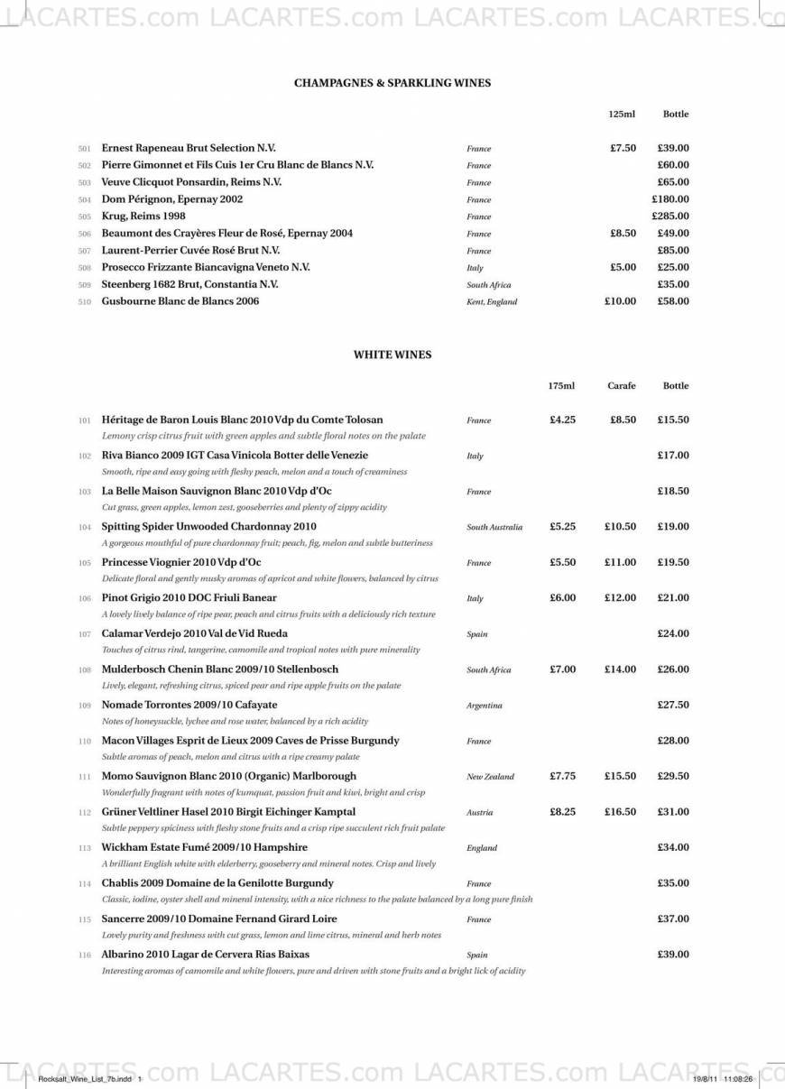  Pricelists of Rocksalt Restaurant 4-5 Fishmarket - Photo 8 of 18