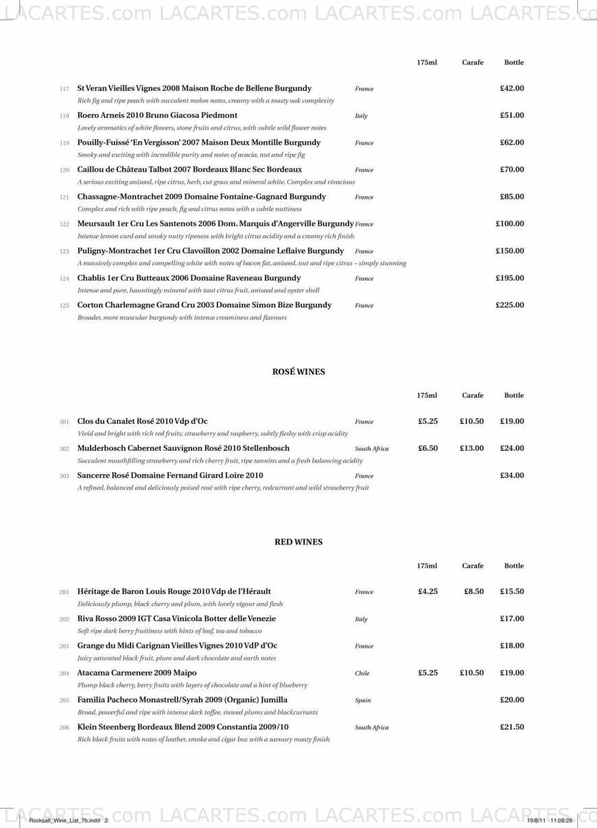  Pricelists of Rocksalt Restaurant 4-5 Fishmarket - Photo 7 of 18