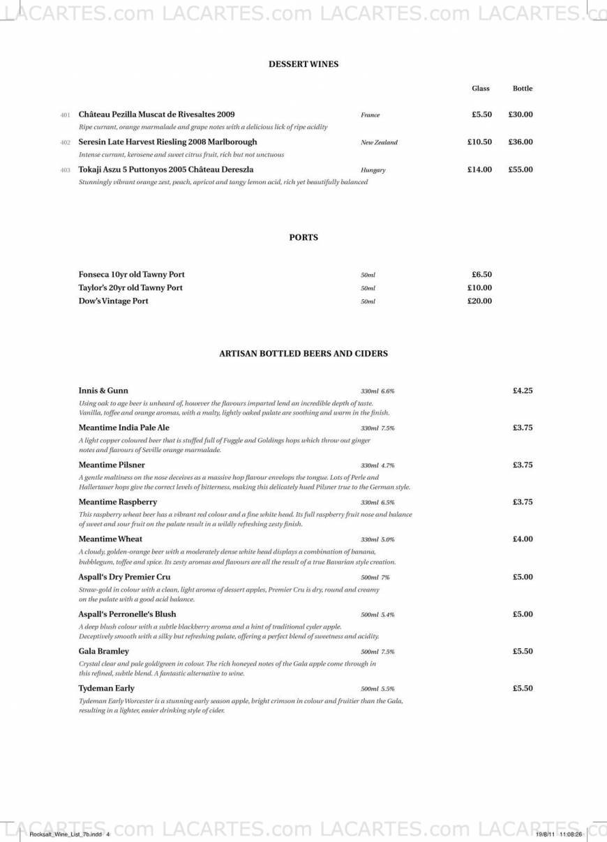  Pricelists of Rocksalt Restaurant 4-5 Fishmarket - Photo 5 of 18