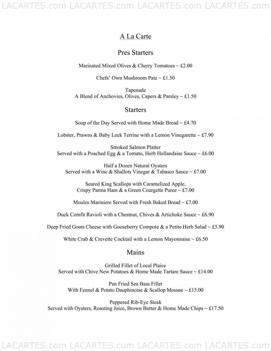  Pricelists of Atlantis Seafood Restaurant & Bar Harbour Parade - Photo 1 of 3