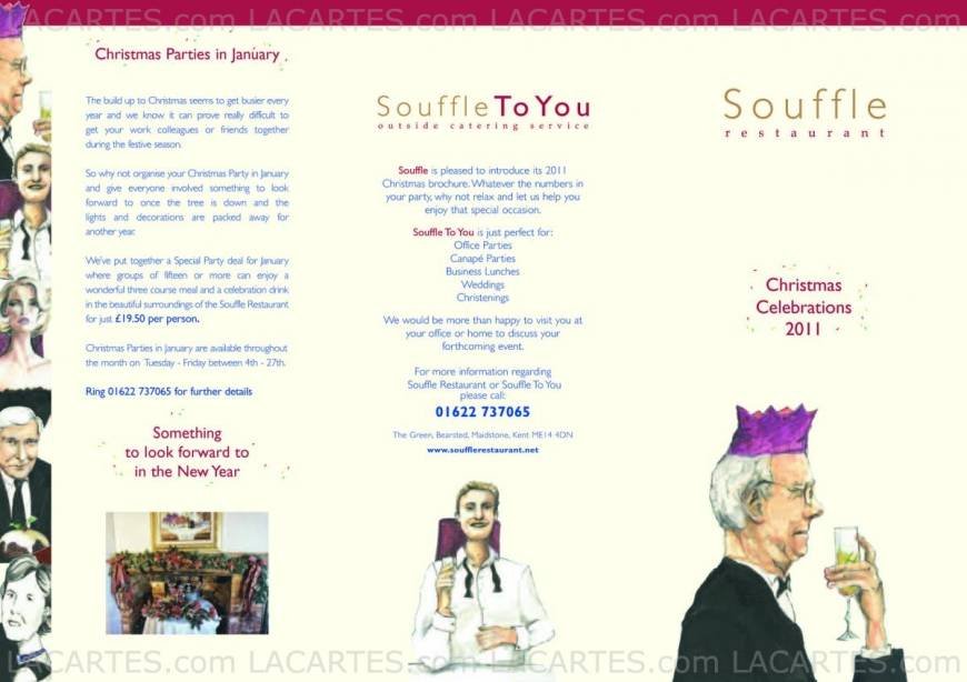 Pricelists of Souffle Restaurant 31 The Green, Bearsted - Photo 1 of 2