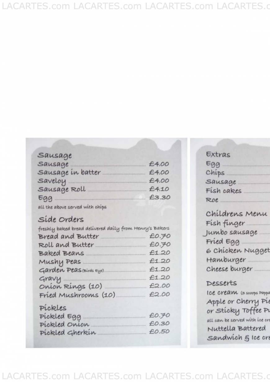  Pricelists of Reliance Fish Restaurant - Gravesend Kent 4 Queen Street - Photo 2 of 3