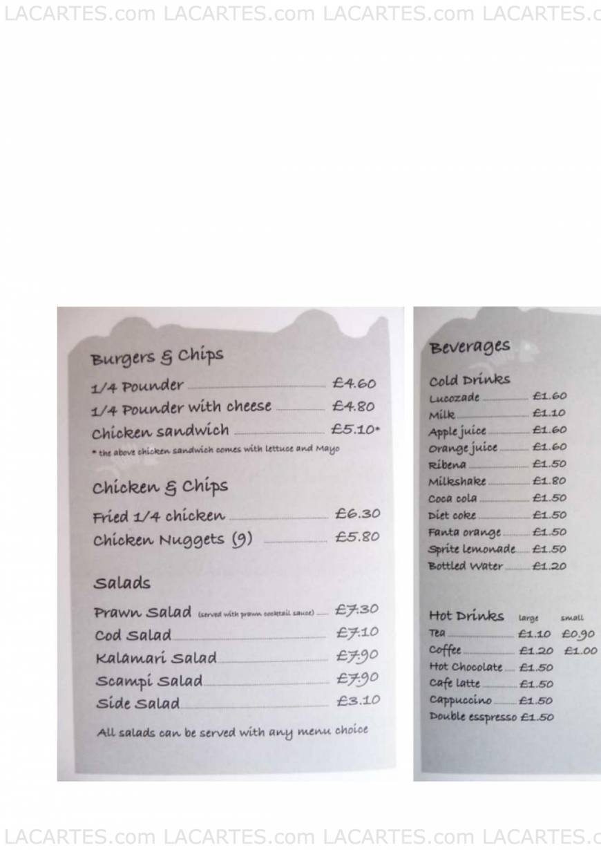  Pricelists of Reliance Fish Restaurant - Gravesend Kent 4 Queen Street - Photo 3 of 3
