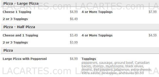  Pricelists of Pizza Patron Austin 730 W. Stassney Lane - Photo 1 of 6