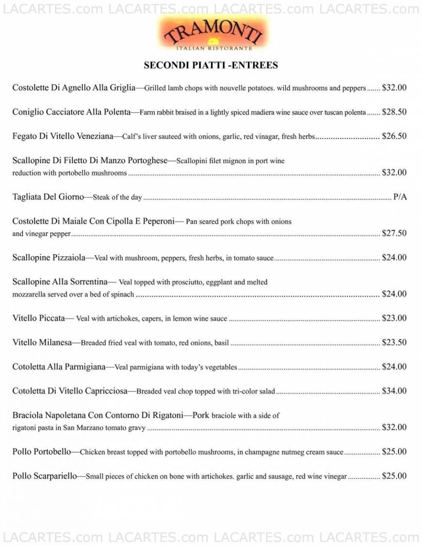  Pricelists of Tramonti Italian Restaurant - FL 119 E. Atlantic Avenue - Photo 7 of 9
