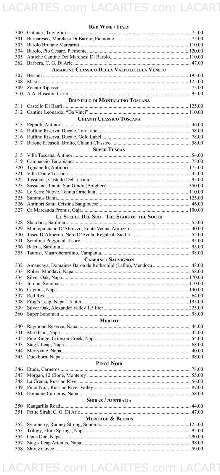  Pricelists of Tramonti Italian Restaurant - FL 119 E. Atlantic Avenue - Photo 9 of 9