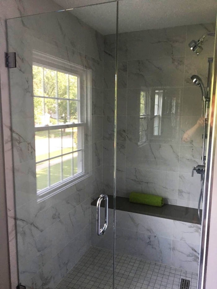 Bathroom remodeling Chicago - custom shower niche Bathroom remodeling Chicago of U.S. Home Construction Inc. 3456 N Harlem Ave - Photo 20 of 21