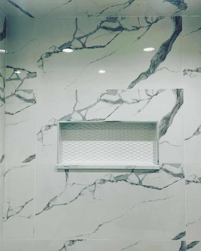 Bathroom remodeling Chicago - marble shower Bathroom remodeling Chicago of U.S. Home Construction Inc. 3456 N Harlem Ave - Photo 16 of 21
