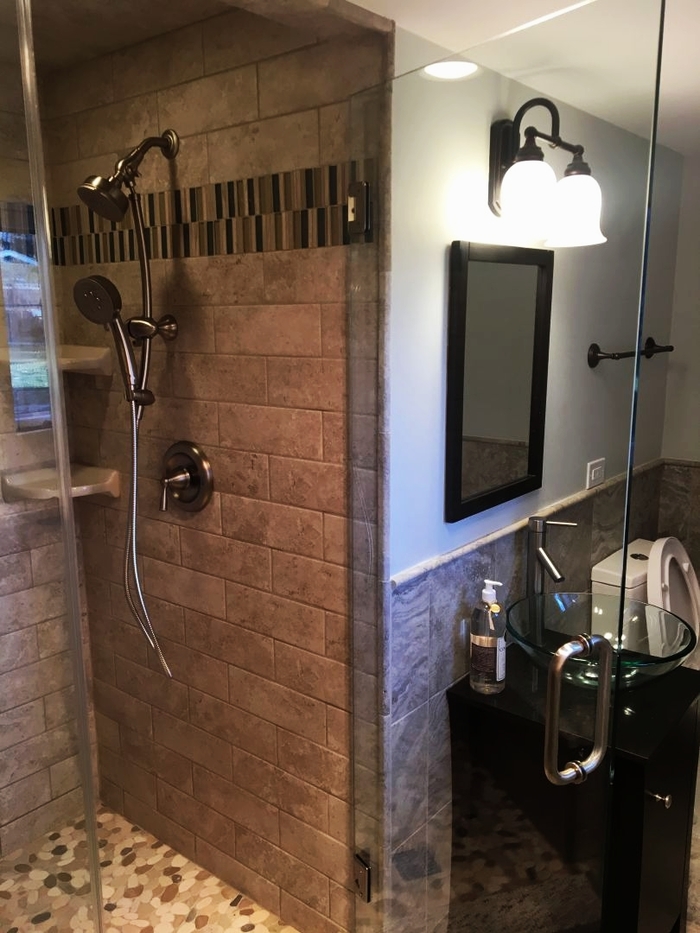 Bathroom remodeling Chicago - bi functional shower Bathroom remodeling Chicago of U.S. Home Construction Inc. 3456 N Harlem Ave - Photo 14 of 21