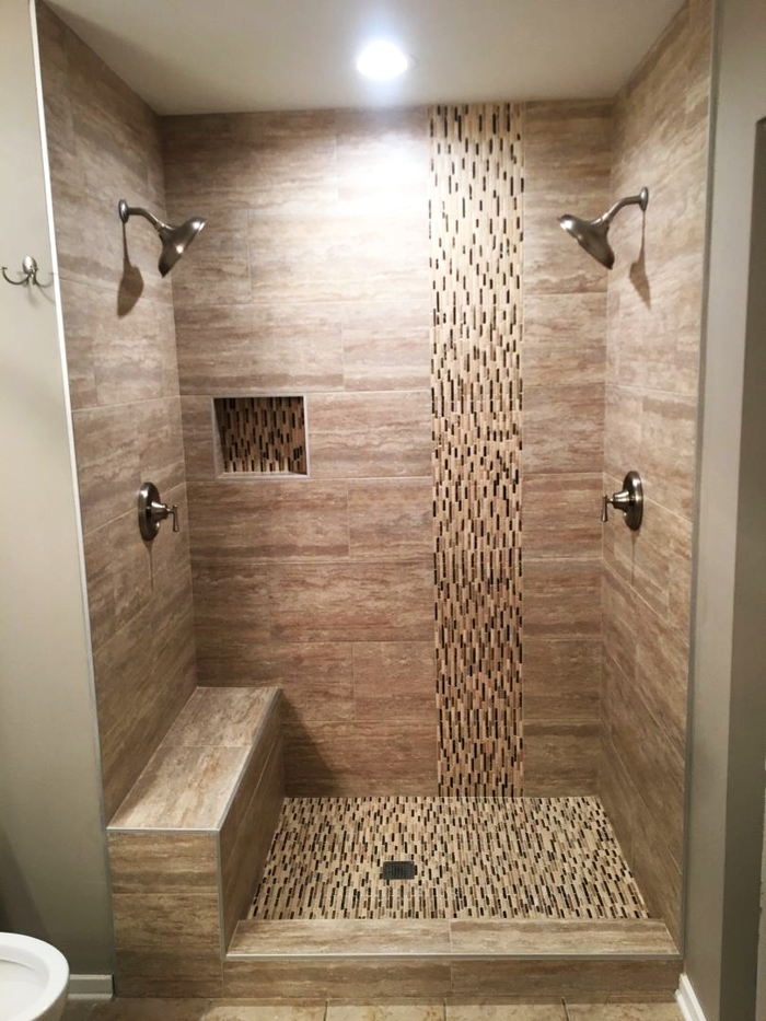 Bathroom remodeling Chicago - custom shower niche with bench Bathroom remodeling Chicago of U.S. Home Construction Inc. 3456 N Harlem Ave - Photo 5 of 21 Bathroom remodeling Chicago - custom shower niche with bench Bathroom remodeling Chicago of U.S. Home Construction Inc. 3456 N Harlem Ave - Photo 5 of 21