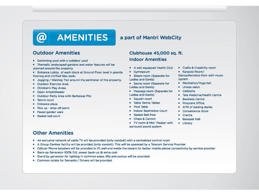  Pricelists of Mantri Webcity Hennur Main Road, Bangalore - Photo 19 of 28