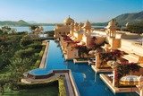 Sunrise over the deluxe rooms with semi private pool at the ultra luxurious Udaivilâ€šs Oberoi Hotel. Udaipur. This hotel has been voted the 3rd best hotel in the world by Travel and Leisure Magazine. India., Hotel Bookings just got quicker and easier with A4atravel.com!, Hauz Khas
