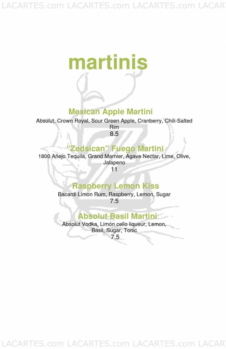  Pricelists of Zed's Restaurant 501 Canyon Ridge Dr. - Photo 6 of 16