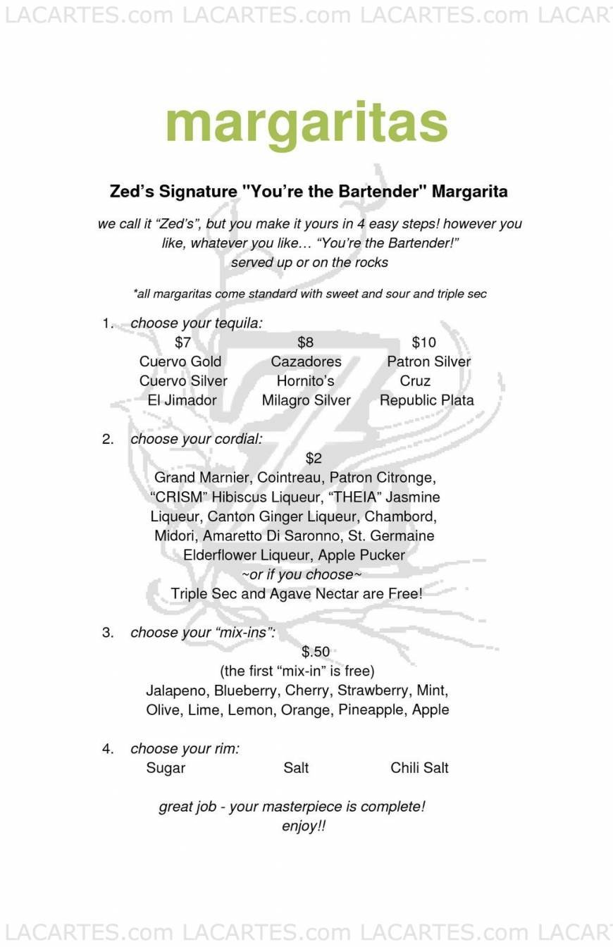  Pricelists of Zed's Restaurant 501 Canyon Ridge Dr. - Photo 8 of 16