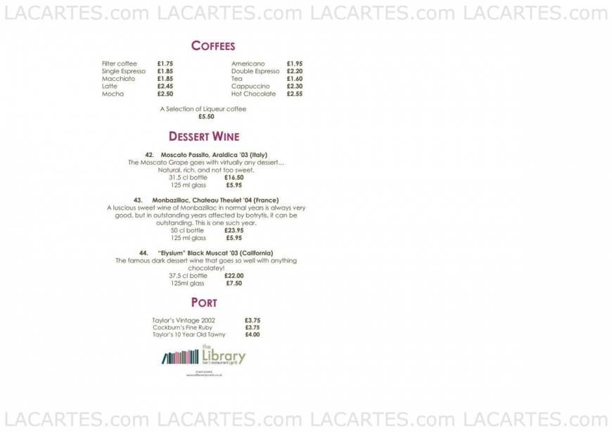  Pricelists of The Library Bar and grill 4A Guildhall Hill - Photo 11 of 18