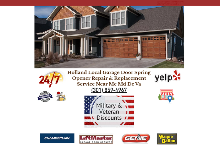 Profile Photos of Holland Local Garage Door Spring Opener Repair & Replacement Service Near Me Md Dc Va 4302 Cedar Reach Lane. - Photo 1 of 1