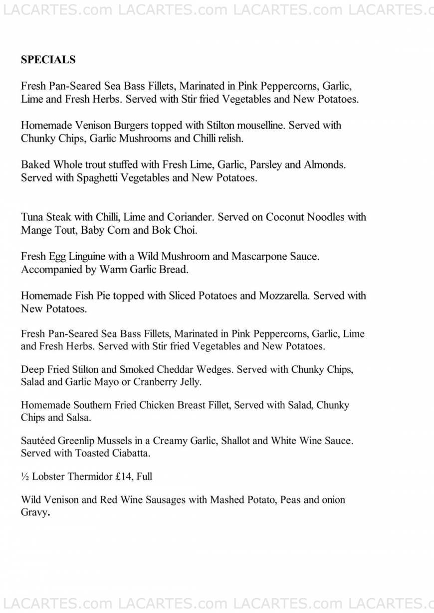  Pricelists of The Lobster Public House & Stables Restaurant 13 High Street - Photo 10 of 18