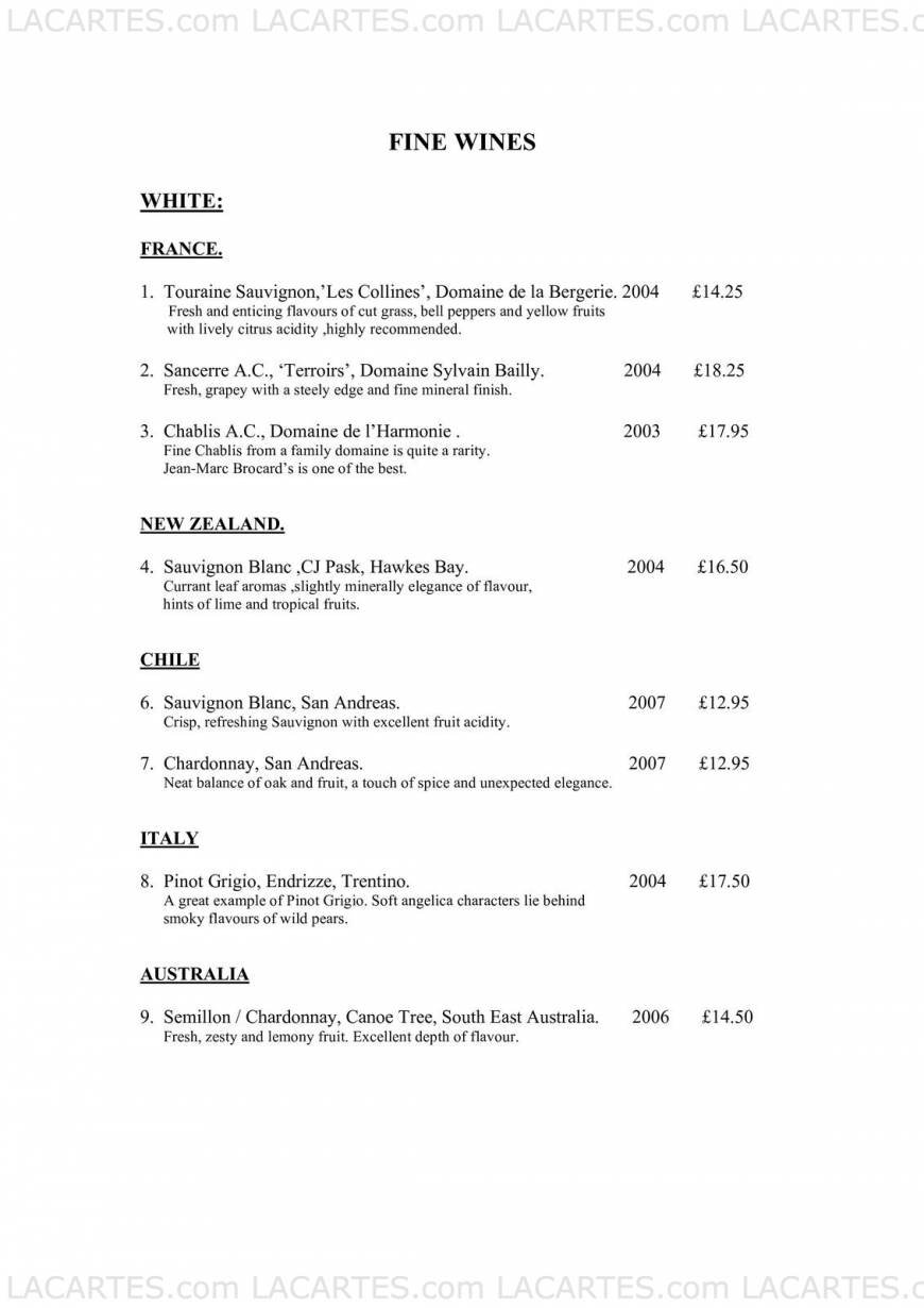  Pricelists of The Lobster Public House & Stables Restaurant 13 High Street - Photo 16 of 18